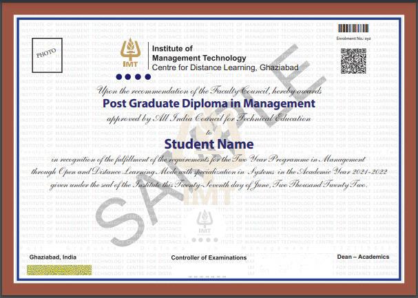 Sample degree certificate
